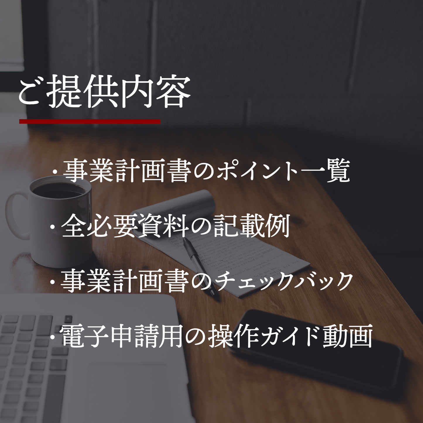 申請サポートパック(税抜価格 80,000円)